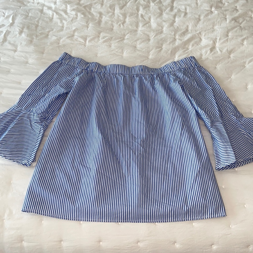 Cupio Striped Off the Shoulder Top